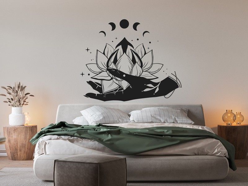 Autocolante de parede Mão Flor de Lótus Zen