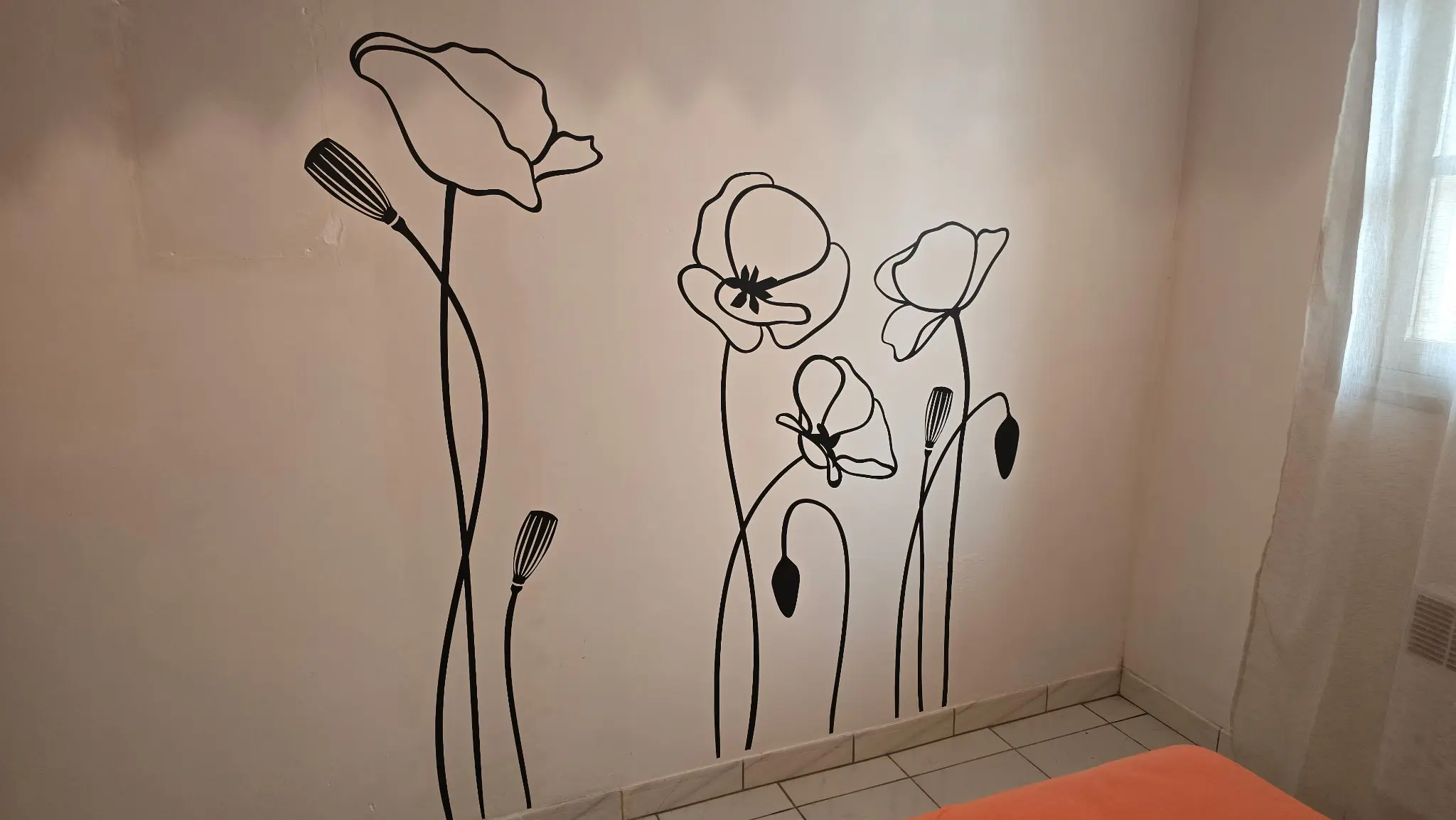 Sticker mural Coquelicots