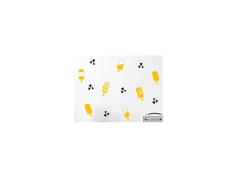 Sticker mural Pack Déco - Tendance Pack Glaces résultat en situation gros plan Sticker Pack Glaces