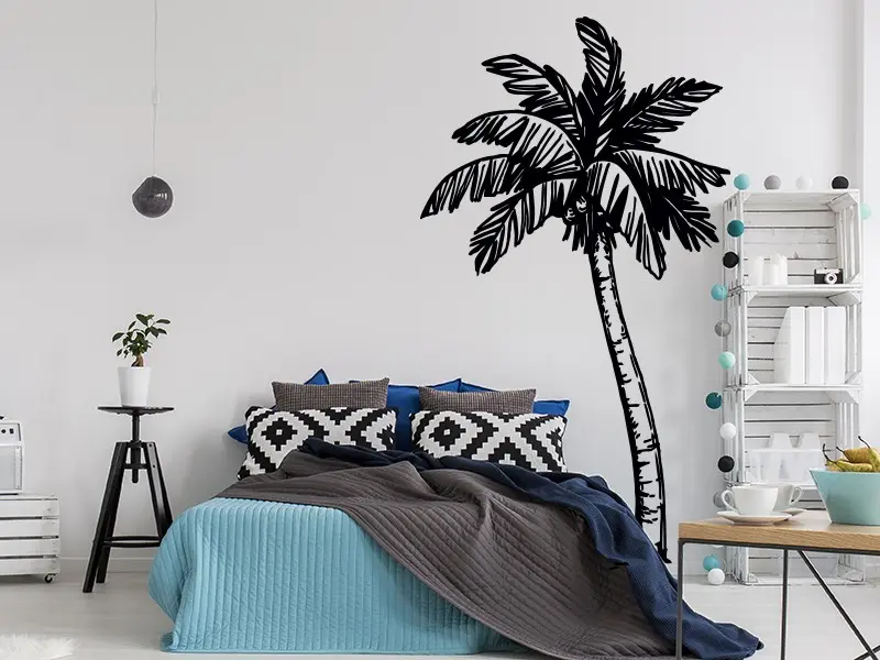 Sticker mural Stickers Arbres Arbre Palmier 2 résultat en situation Sticker Arbre Palmier 2