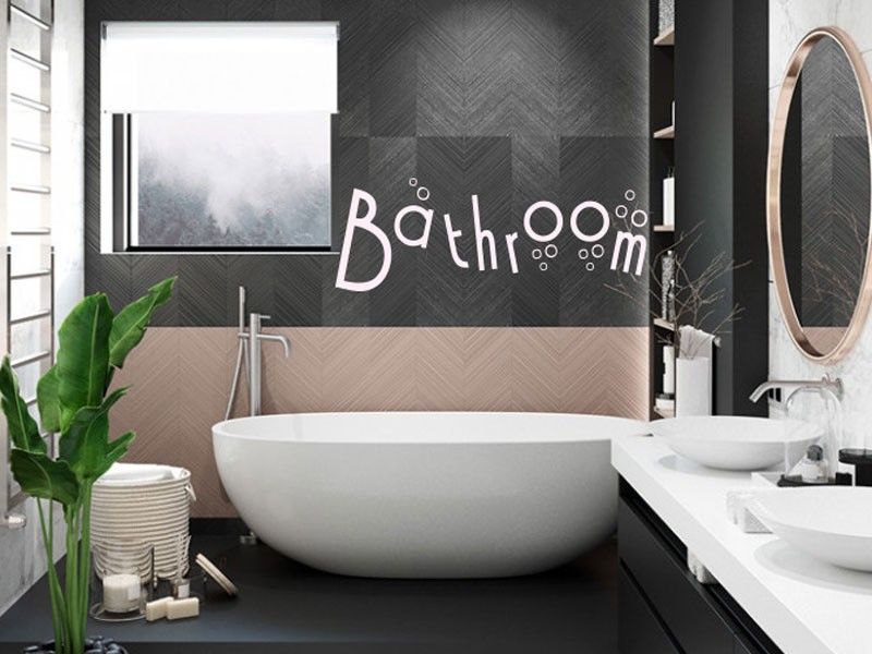 Sticker mural Bathroom Bulles résultat en situation