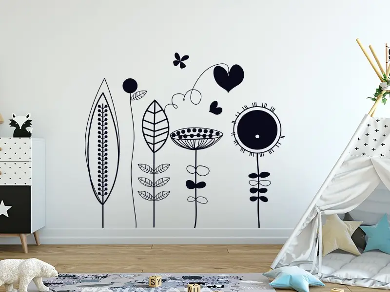 Sticker Fleurs Pop Design