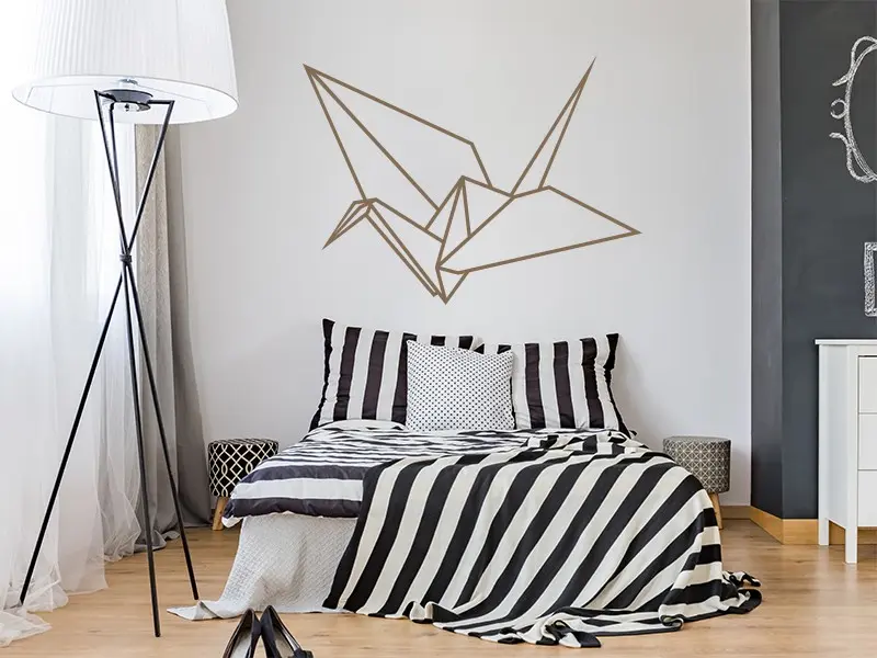 Sticker mural Origami - Géométrie Oiseau Géométrique 2 résultat en situation Sticker Oiseau Géométrique 2