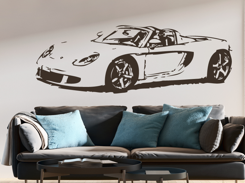 Sticker mural Porsche résultat en situation