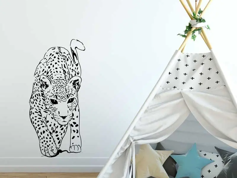 Sticker mural Sur la Terre Léopard résultat en situation Sticker Léopard