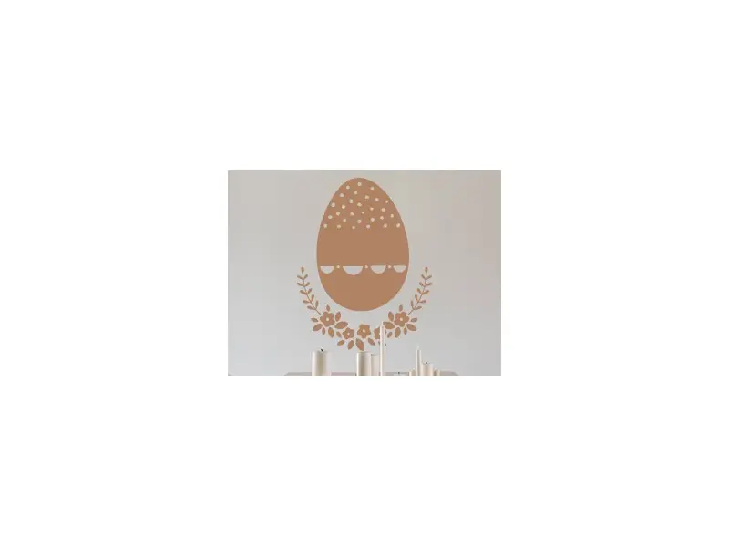 Sticker mural Pâques Oeuf de Pâques Floral 2 résultat en situation gros plan Sticker Oeuf de Pâques Floral 2