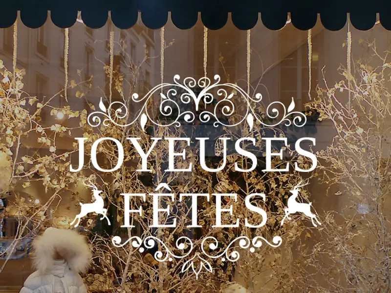 Autocolante Adorno Texto de Natal personalizado résultat en situation gros plan Autocolante Adorno Texto de Natal personalizado