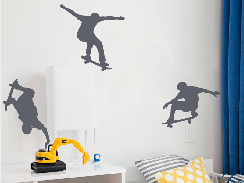 Sticker mural Pack Skateurs résultat en situation