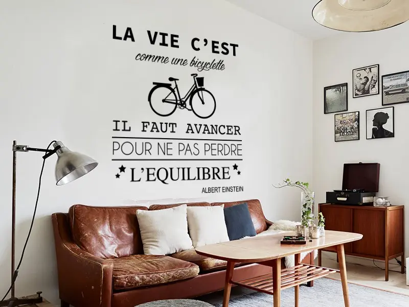 Sticker mural Citations d'Auteur Citation La vie Albert Einstein résultat en situation Sticker Citation La vie Albert Einstein