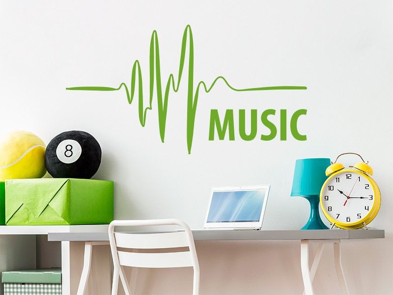 Sticker mural Music Electro résultat en situation