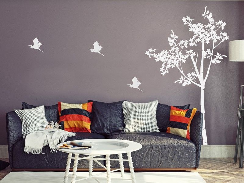 Sticker mural Arbre Floral résultat en situation