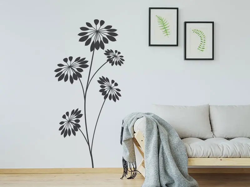 Sticker mural Fleurs Marguerites 2 résultat en situation