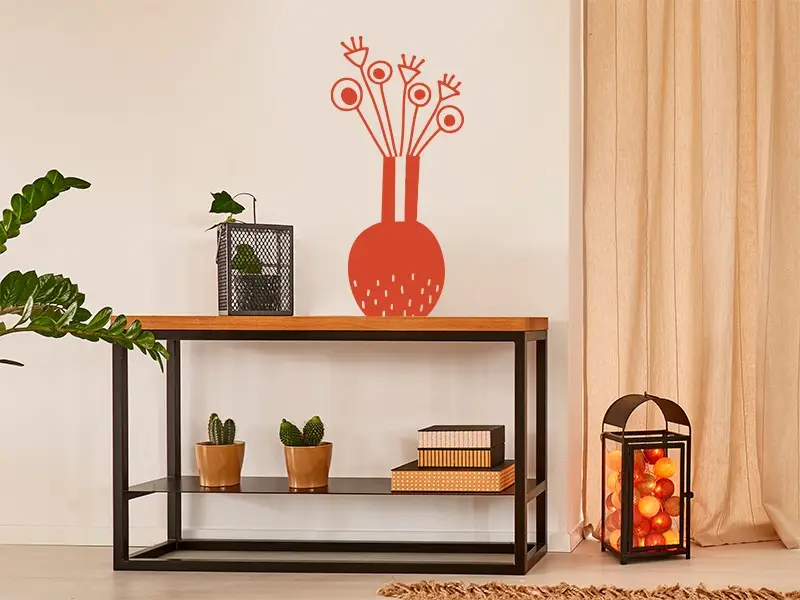 Autocolante de parede Flores com Vaso Autocolante de parede Flores com Vaso