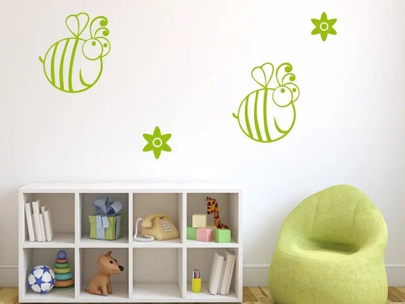 Sticker mural Abeilles résultat en situation Sticker mural Abeilles résultat en situation