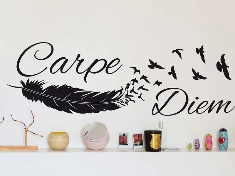 Autocolante Citação Carpe Diem résultat en situation gros plan Autocolante Citação Carpe Diem