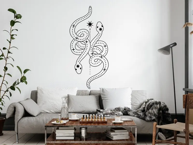 Sticker mural Sur la Terre Serpents Magie résultat en situation Sticker Serpents Magie