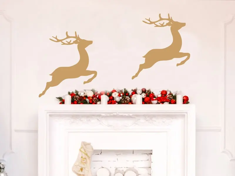 Sticker mural Sur la Terre Pack 2 Cerfs résultat en situation Sticker Pack 2 Cerfs