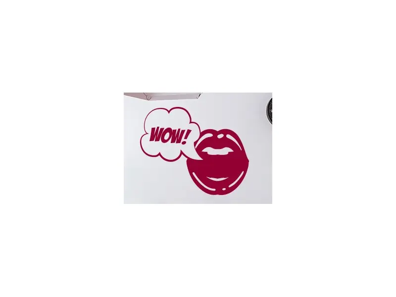 Sticker mural Pop Art Pop Art Bouche résultat en situation gros plan Sticker Pop Art Bouche