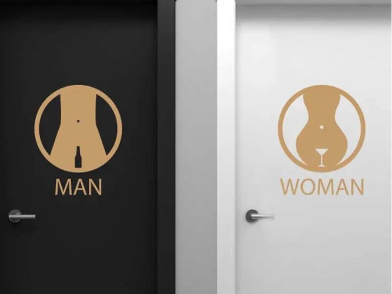 Autocolante de parede WC Man & Women Bar