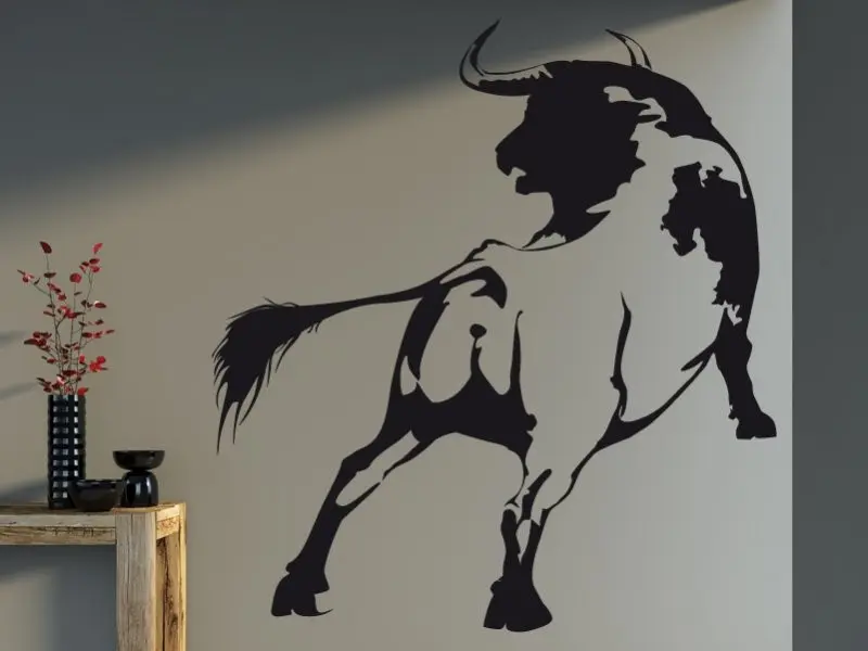 Sticker mural Sur la Terre Taureau Corrida résultat en situation Sticker Taureau Corrida