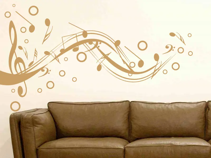 Sticker mural Partitions & Notes Partition Musique Design résultat en situation Sticker Partition Musique Design