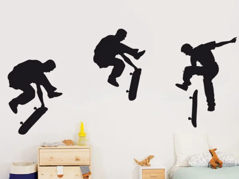 Sticker mural Skate & Ride Pack 3 Skate résultat en situation gros plan Sticker Pack 3 Skate