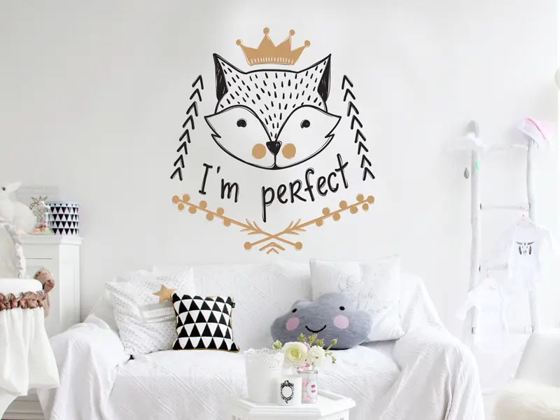 Sticker mural Animaux Renard Boho résultat en situation Sticker Renard Boho