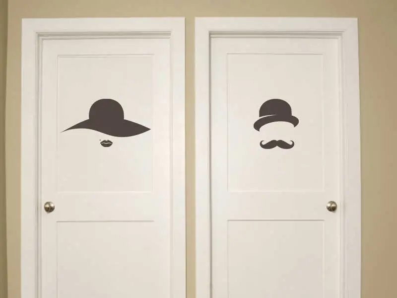 Sticker WC Homme /Femme Rétro