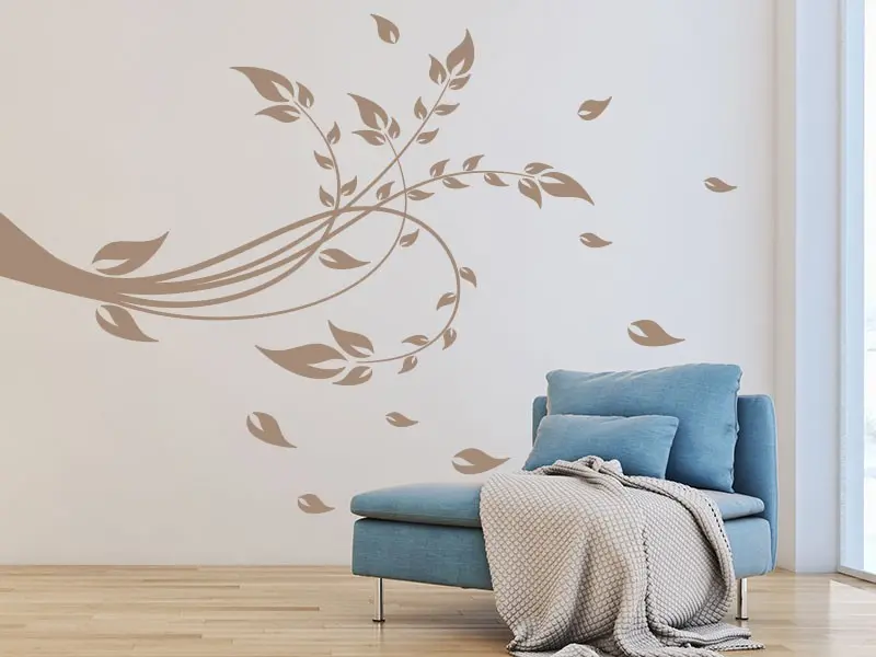 Sticker mural Branches Branche Floral 4 résultat en situation Sticker Branche Floral 4