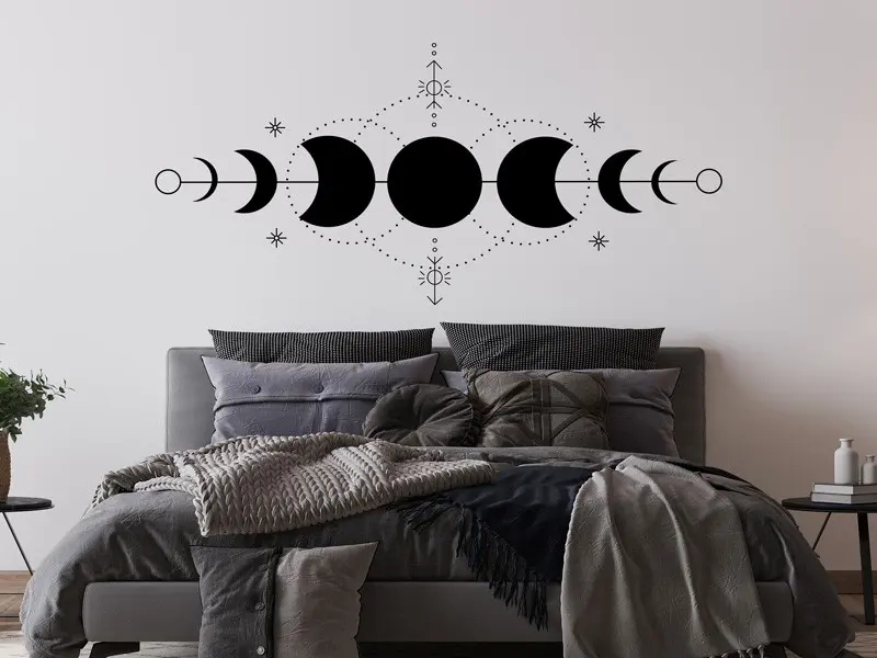 Sticker mural Symboles et Figures Phase de la lune Esotérique résultat en situation Sticker Phase de la lune Esotérique