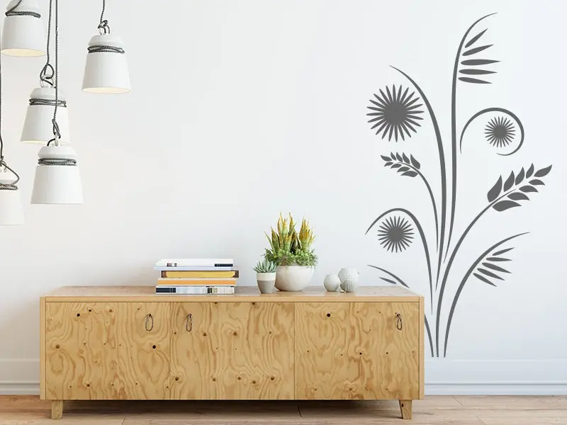 Sticker mural Floral Fleurs Epis résultat en situation