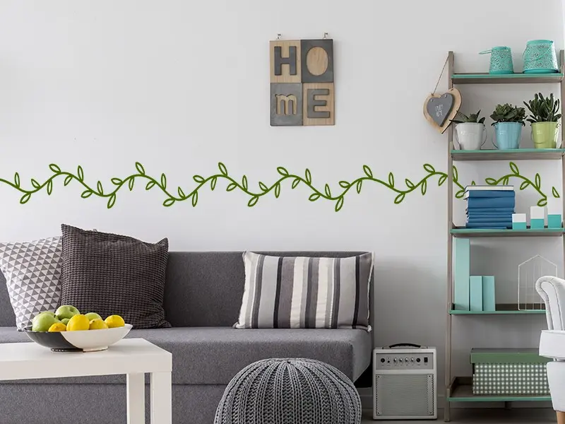 Sticker mural Frises florales Frise Florale masque aperçu du rendu final Sticker Frise Florale