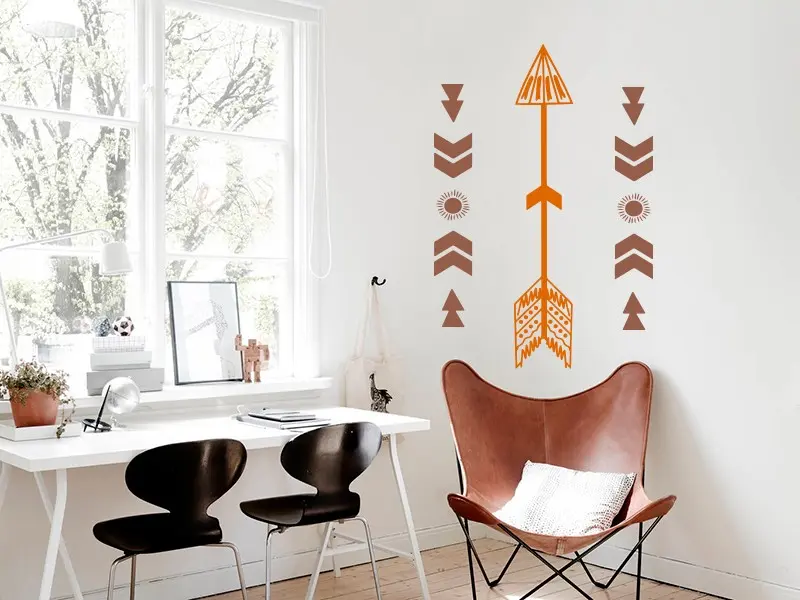 Sticker mural Ethnique Flèches Maya 2 résultat en situation Sticker Flèches Maya 2