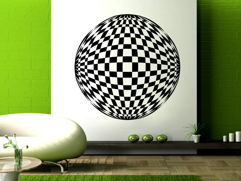 Sticker mural Illusion & Abstrait Boule à Facettes Illusion résultat en situation Sticker Boule à Facettes Illusion
