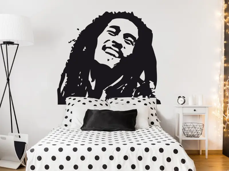 Sticker mural Bob Marley résultat en situation