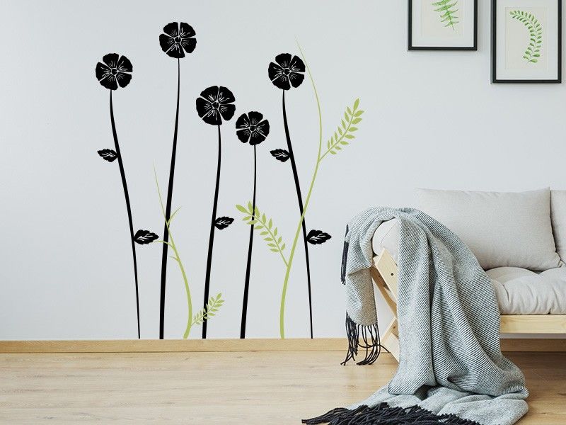 Sticker mural Ensembles Fleurs Bi-tons résultat en situation