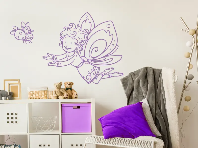 Autocolante Fada Joaninha résultat en situation Autocolante Fada Joaninha résultat en situation