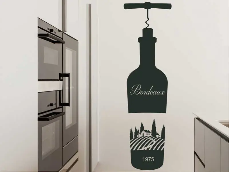 Autocolante Garrafa de Vinho Personalizada résultat en situation gros plan Autocolante Garrafa de Vinho Personalizada