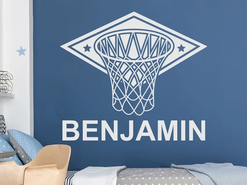 Autocolante Cesta de basquete personalizável résultat en situation gros plan Autocolante Cesta de basquete personalizável