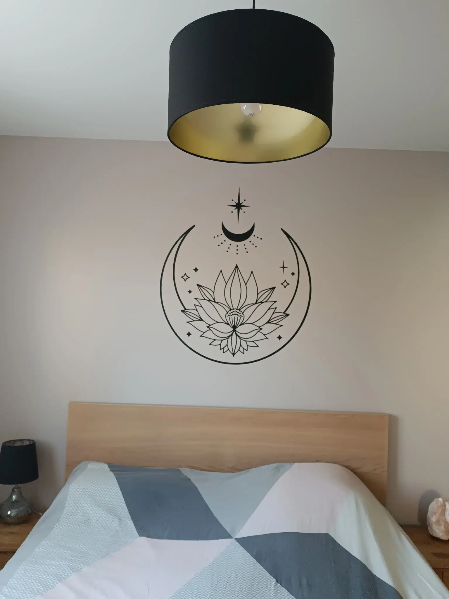 Sticker mural Croissant de lune Lotus céleste