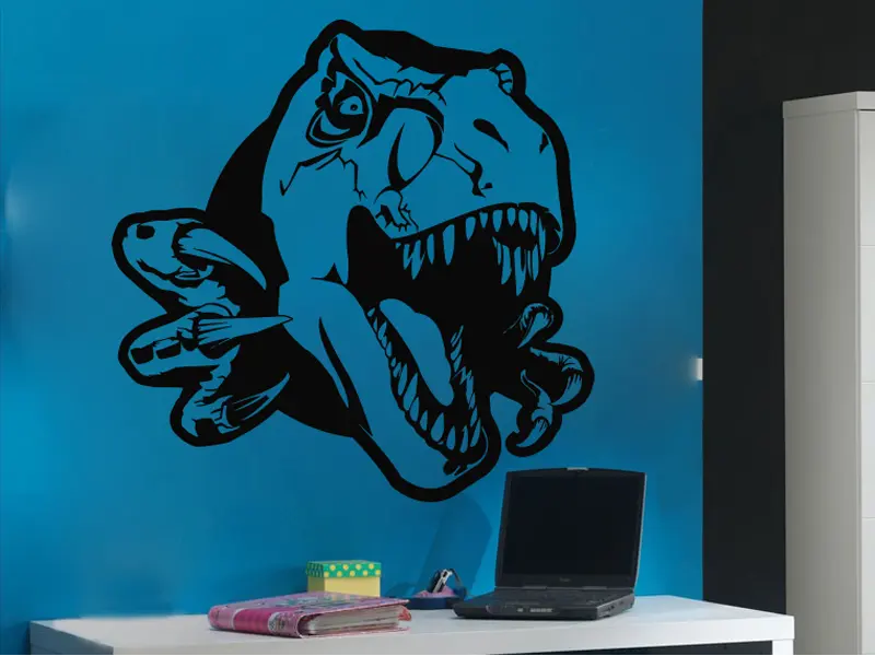 Autocolante Dinossauro Raptor 2 résultat en situation gros plan Autocolante Dinossauro Raptor 2