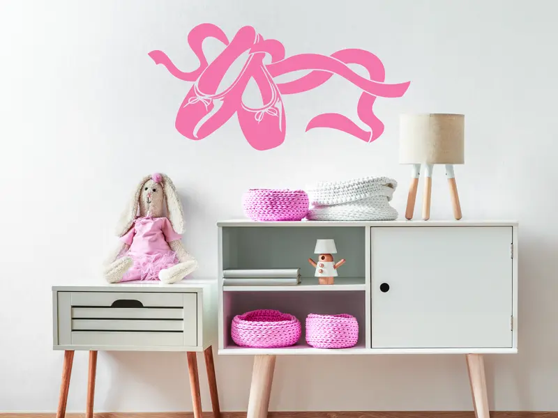 Sticker mural Sport Chaussons de Ballerine résultat en situation Sticker Chaussons de Ballerine