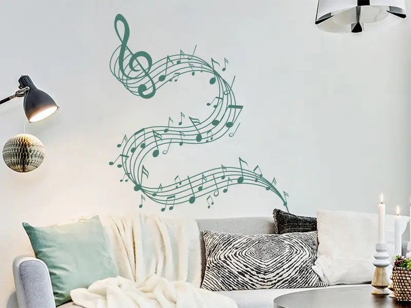 Sticker mural Partitions & Notes Partition Musique Design 2 résultat en situation Sticker Partition Musique Design 2