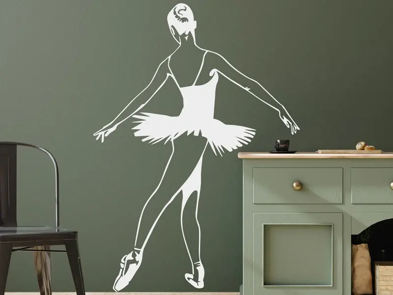 Sticker mural Silhouettes Danseuse Classique 3 résultat en situation gros plan Sticker Danseuse Classique 3