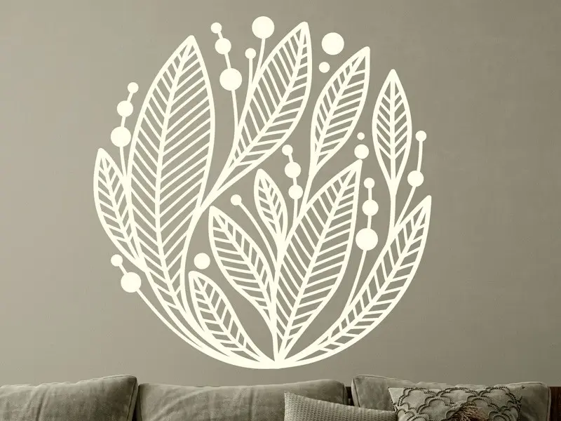 Sticker mural Stickers muraux fleurs Ornement Floral Boule 2 résultat en situation gros plan Sticker Ornement Floral Boule 2