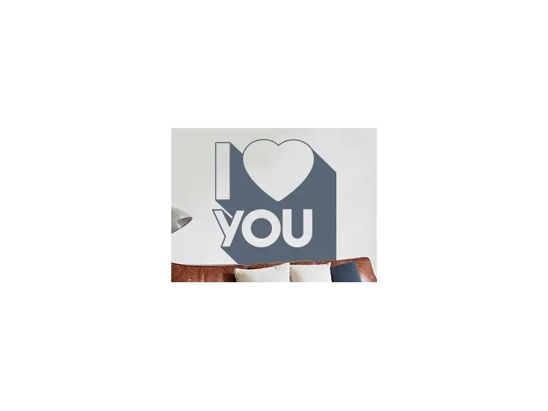 Autocolante Pop Art I Love You résultat en situation gros plan Autocolante Pop Art I Love You