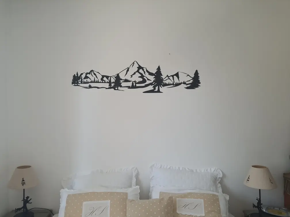 Sticker Paysage Montagnes et Sapins