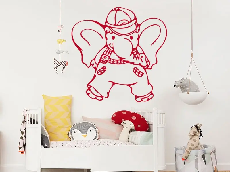 Sticker mural Petit Eléphant résultat en situation