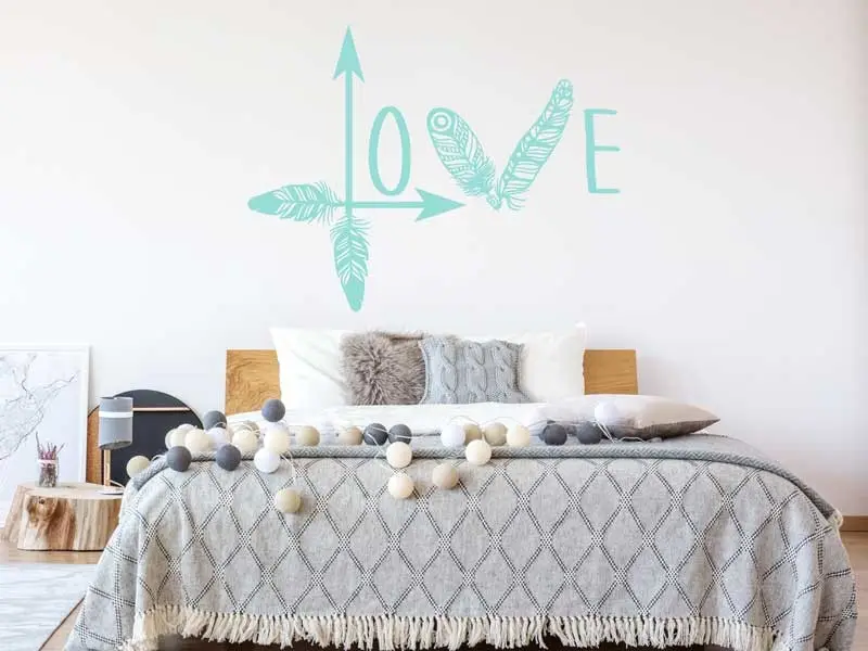 Autocolante de parede Love Boho Pena Autocolante de parede Love Boho Pena