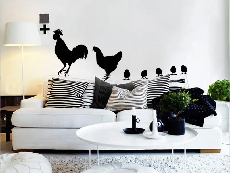 Autocolante Familia de Galinhas résultat en situation Autocolante Familia de Galinhas résultat en situation